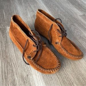 Minnetonka Lace-up Moccasin Booties